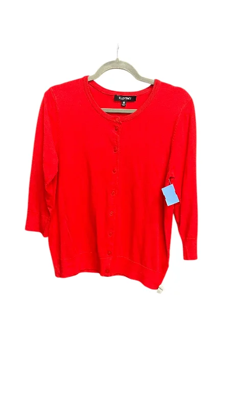 Women's High Collar SweatersCardigan By Ellen Tracy In Red, Size: M