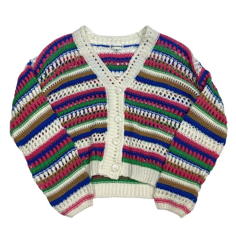 Women's Crop SweatersSweater Cardigan By Vigoss In Multi-colored, Size: S