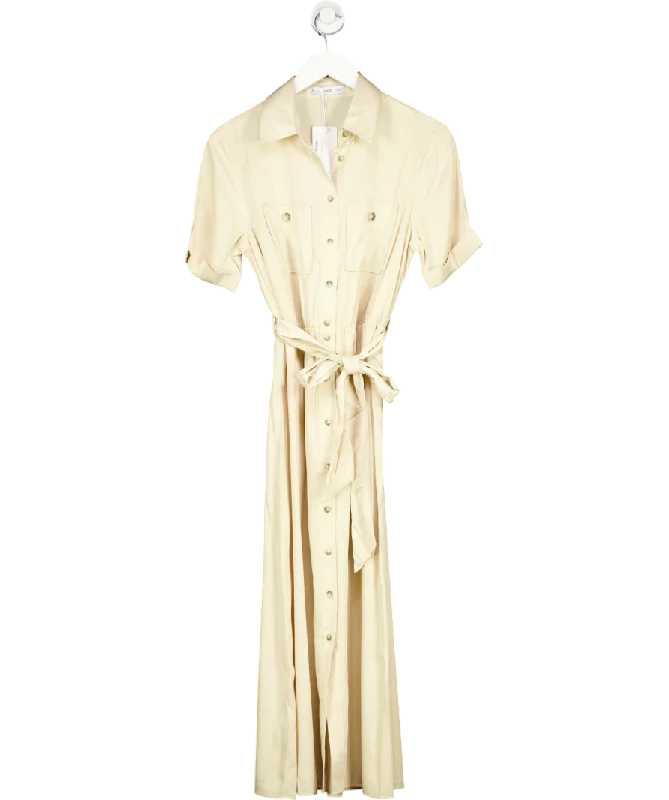 Women's Latvian Wool SweatersMANGO Cream Satin Shirt Dress UK 10