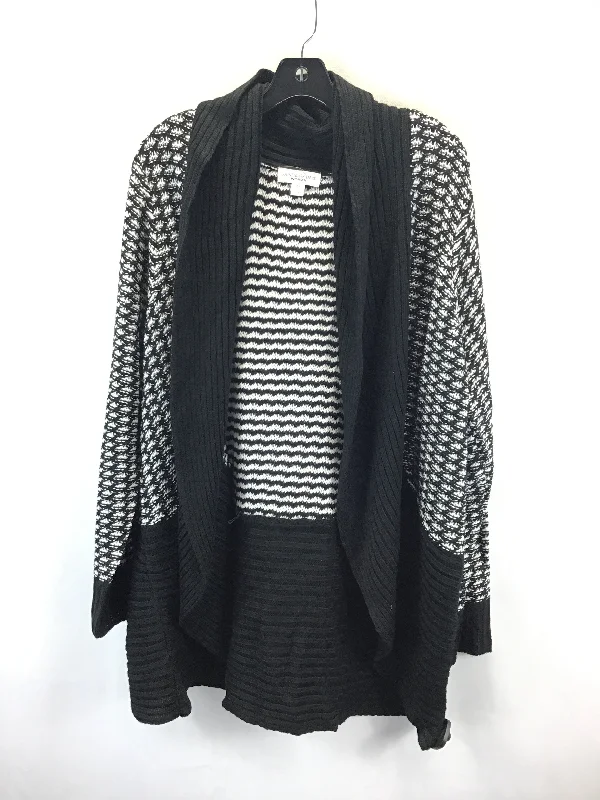 Women's Shawl Collar SweatersSweater Cardigan By John Paul Richard In Black & White, Size: 3x