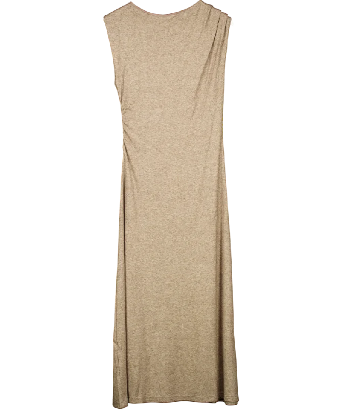 Women's Armenian Wool SweatersMANGO Beige Midi Dress With Structured Shoulders UK 10