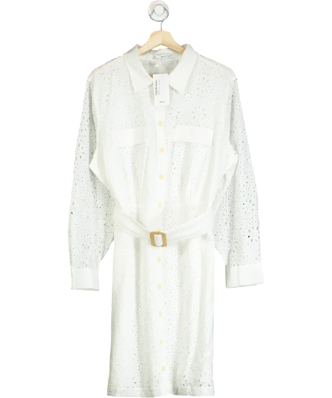 Women's Slovak Wool SweatersMANGO White Shirly Broiderie Anglaise Mini Shirt Dress UK 20