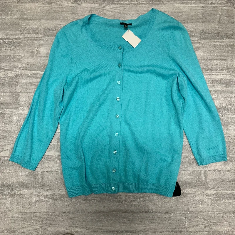 Women's Henley SweatersSweater Cardigan By Talbots In Aqua, Size: M