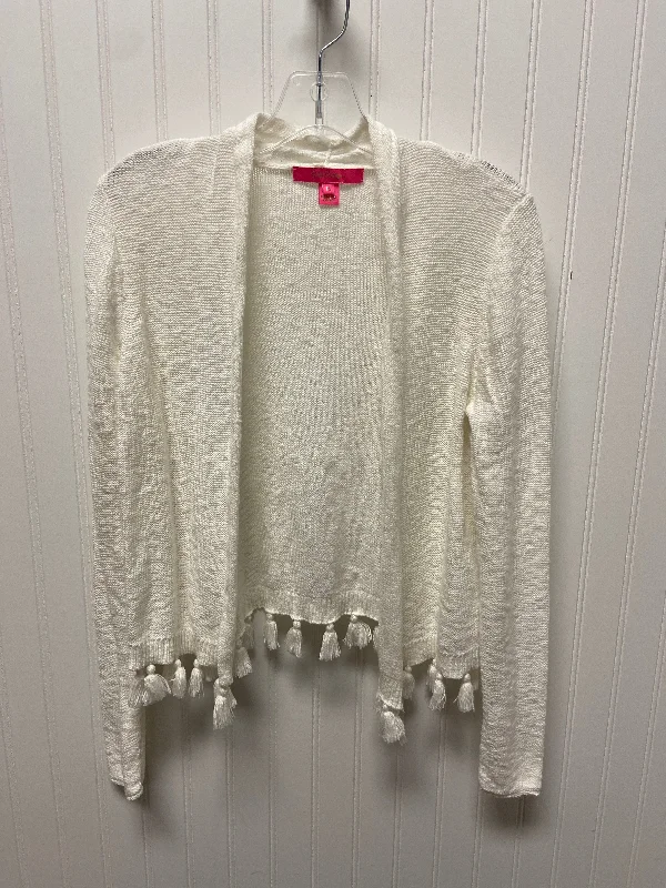 Women's Romanian Wool SweatersCardigan Designer By Lilly Pulitzer In Cream, Size: M