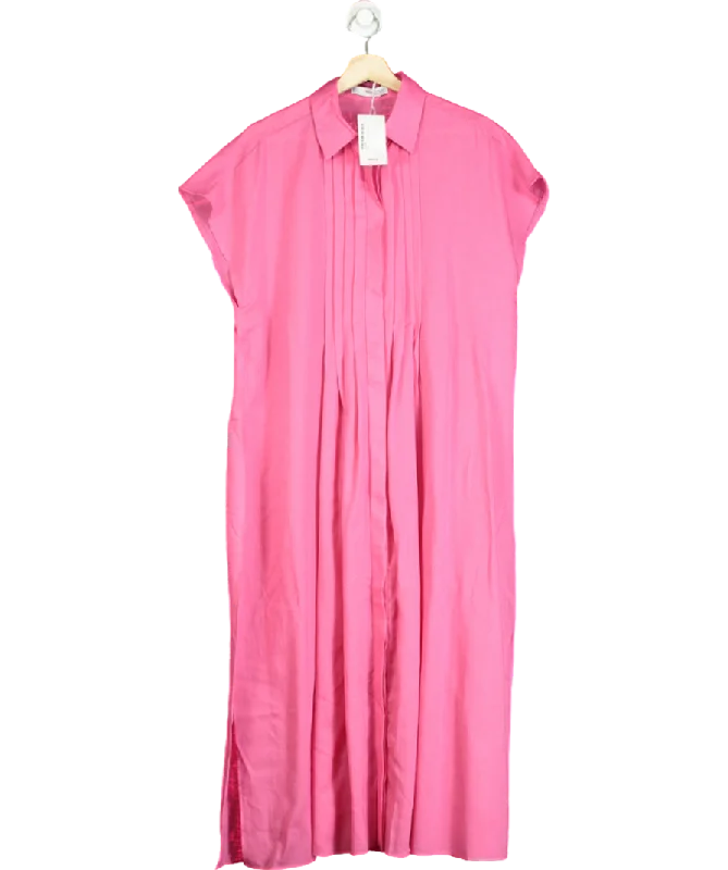 Women's Belarusian Wool SweatersMANGO Pink Shirt Dress With Slits UK M