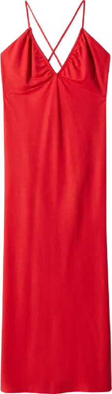 Women's Icelandic Wool SweatersMANGO Red Ruched Midi Dress UK 10