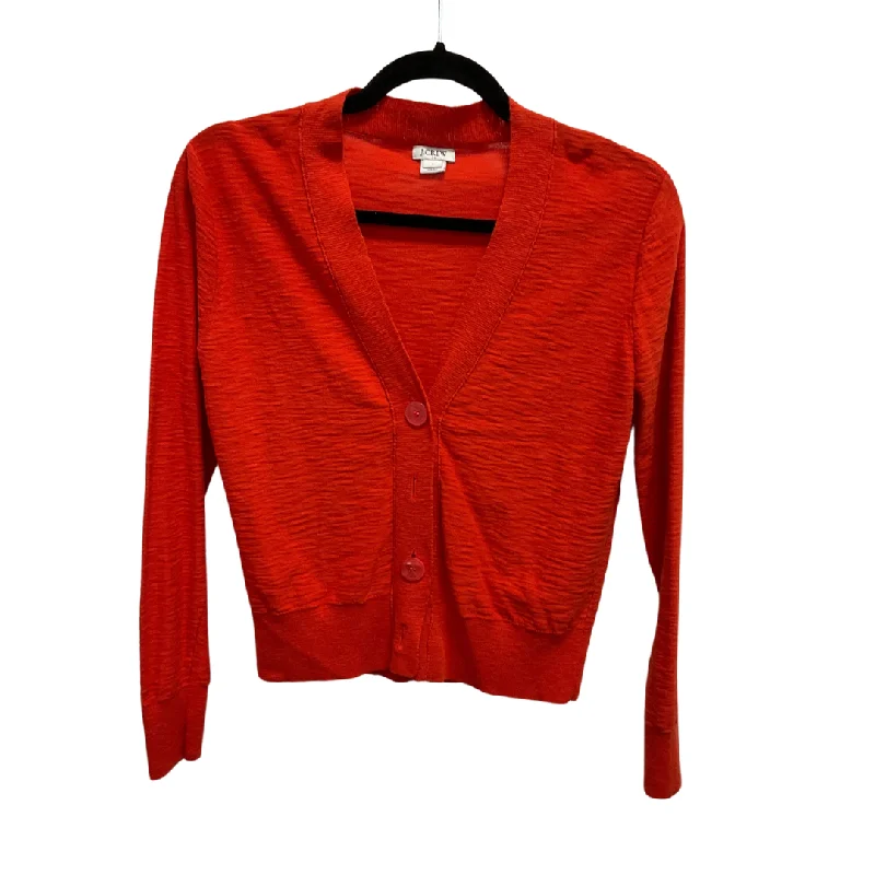 Women's Sweetheart Collar SweatersSweater Cardigan By J. Crew In Red, Size: S