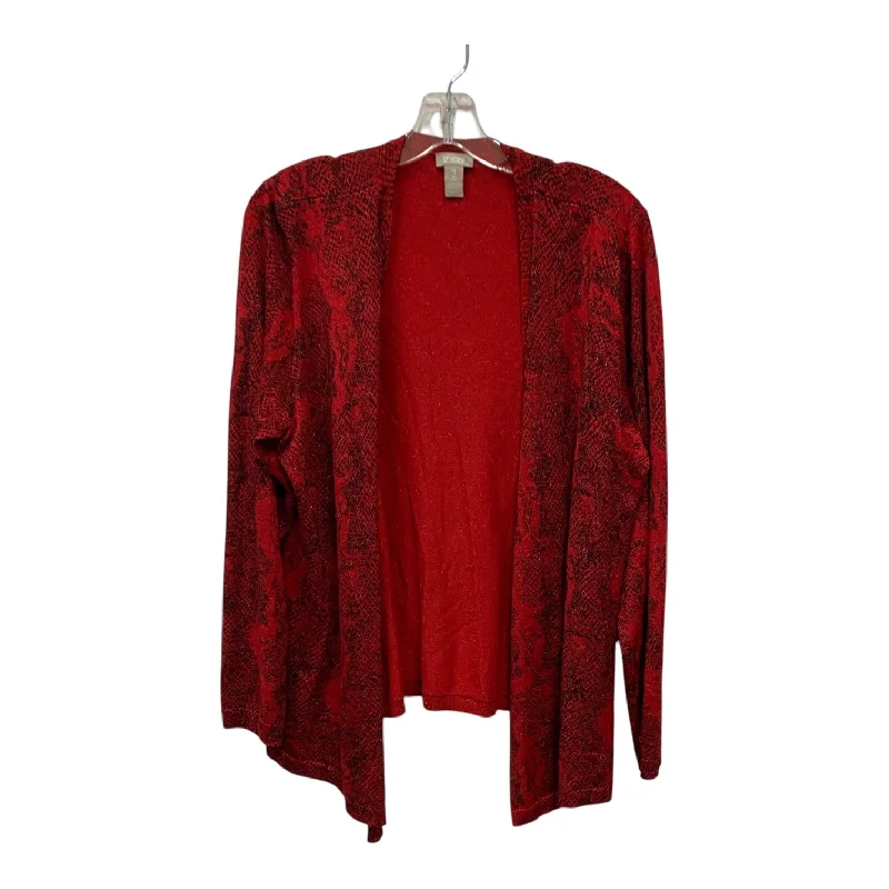 Women's Low Collar SweatersSweater Cardigan By Chicos In Red, Size:Xl