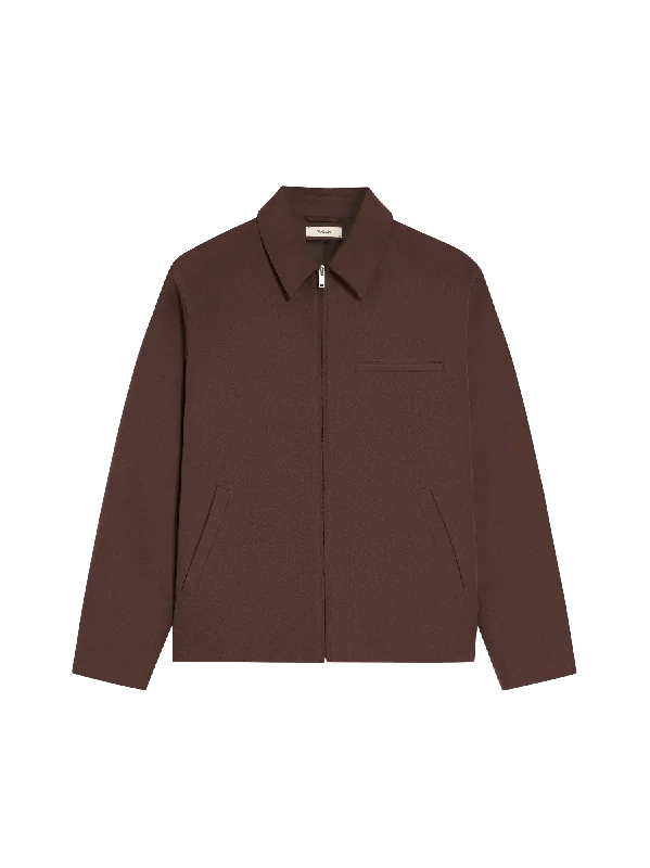 Women's Blouse with Lapel CollarWomens Organic Cotton Harrington Jacket—chestnut brown