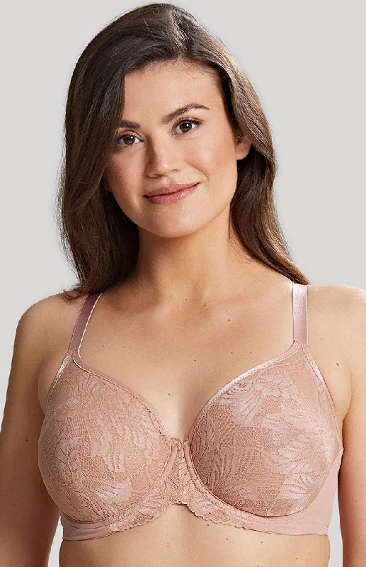 sheer lace braPanache Radiance Ash Rose