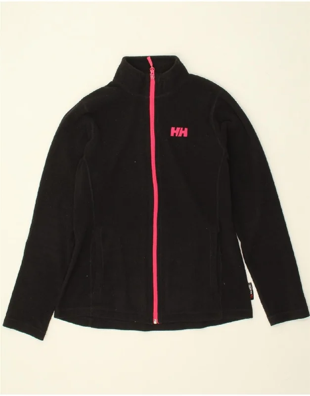 Women's Coats with Fur Trimmed ZipperHELLY HANSEN Womens Fleece Jacket UK 16 Large Black Polyester