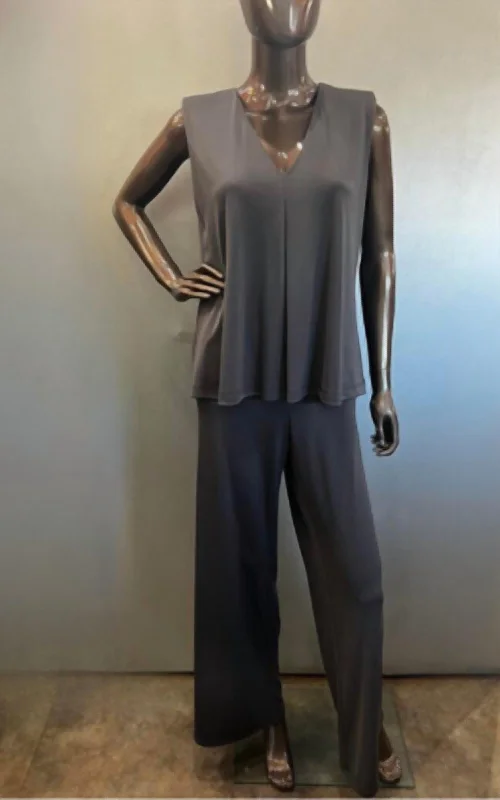 Women's Jodhpurs with Straight Hem2Pc Outfit In Grey