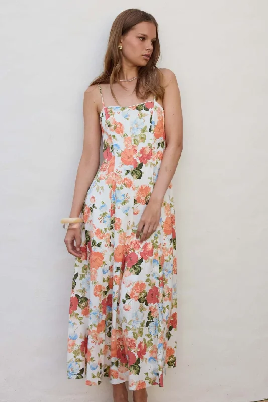 Women's Shift DressesNaia Garden Floral Panelled Linen Midi Dress