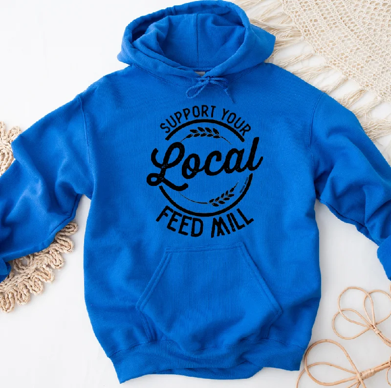 Women's Hooded Sweatshirts with ButtonsSupport Your Local Feed Mill Hoodie (S-3XL) Unisex - Multiple Colors!