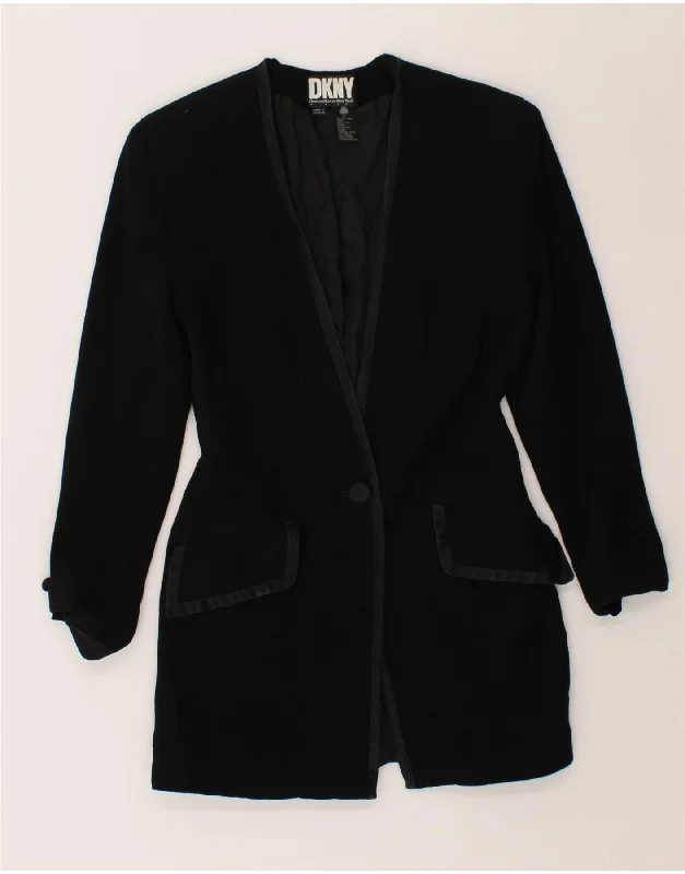 Women's Blazer CoatsDKNY Womens 1 Button Blazer Jacket US 2 XS Black Wool