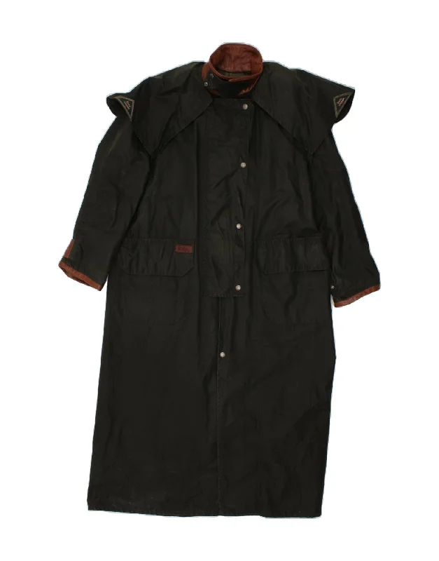 Women's Button-Up CoatsTOGGI Womens Waxed Cotton Overcoat UK 14 Medium Black Cotton