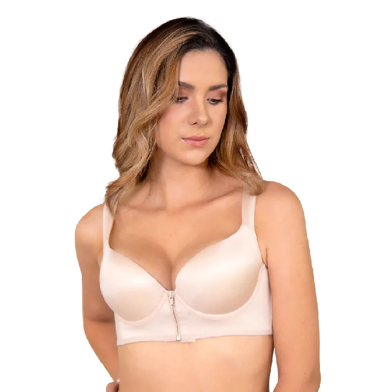 plus-size underwire bra with wide strapsBrasier Corrector de Postura Corto