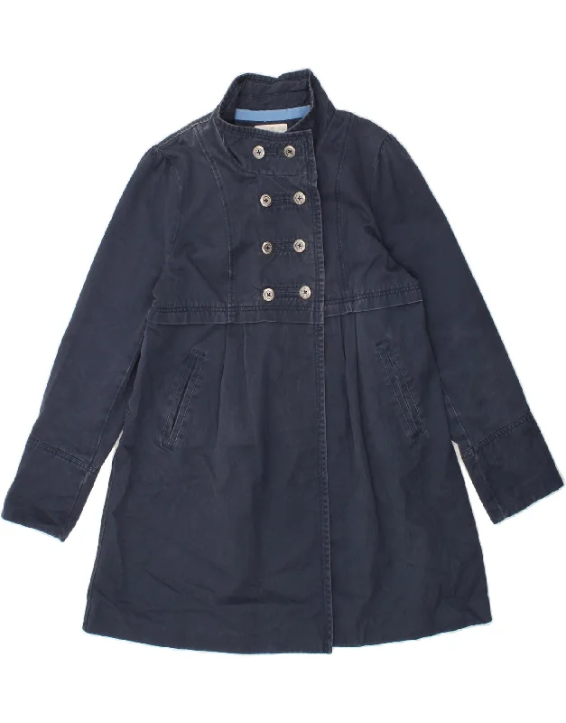 Women's Anorak CoatsWHITE STUFF Womens Double Breasted Coat UK 16 Large Navy Blue Cotton