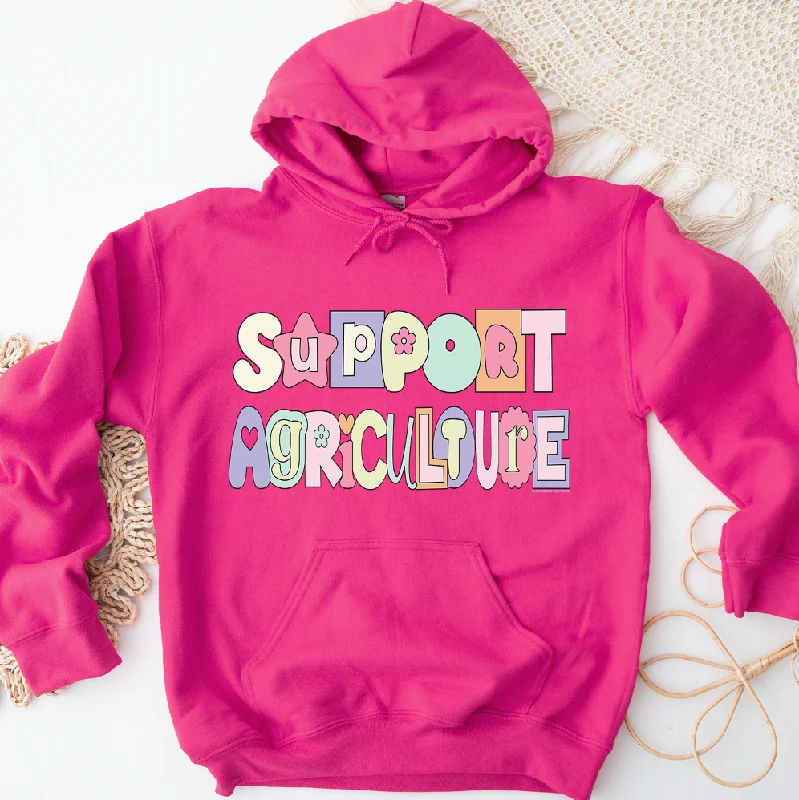 Women's Hooded Sweatshirts with Welt PocketsPastel Support Agriculture Hoodie (S-3XL) Unisex - Multiple Colors!