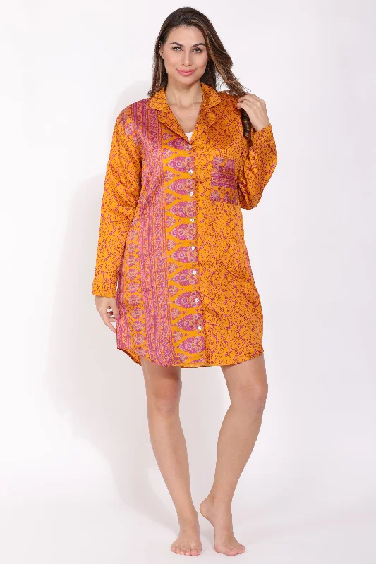 women's pajamas for those who seek cozy, all-night comfortRecycled Silk Sari Nightshirt 001