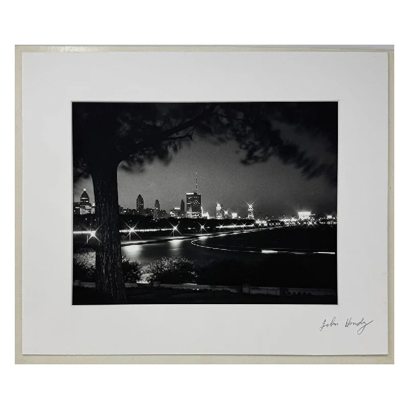 Women's Jumpsuits with Straight Leg"Chicago Skyline at Night" Photograph with Separate Signed Mat