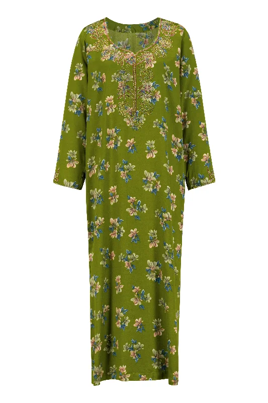 women's pajamas with snap buttonsJalabiya - Fields of Green