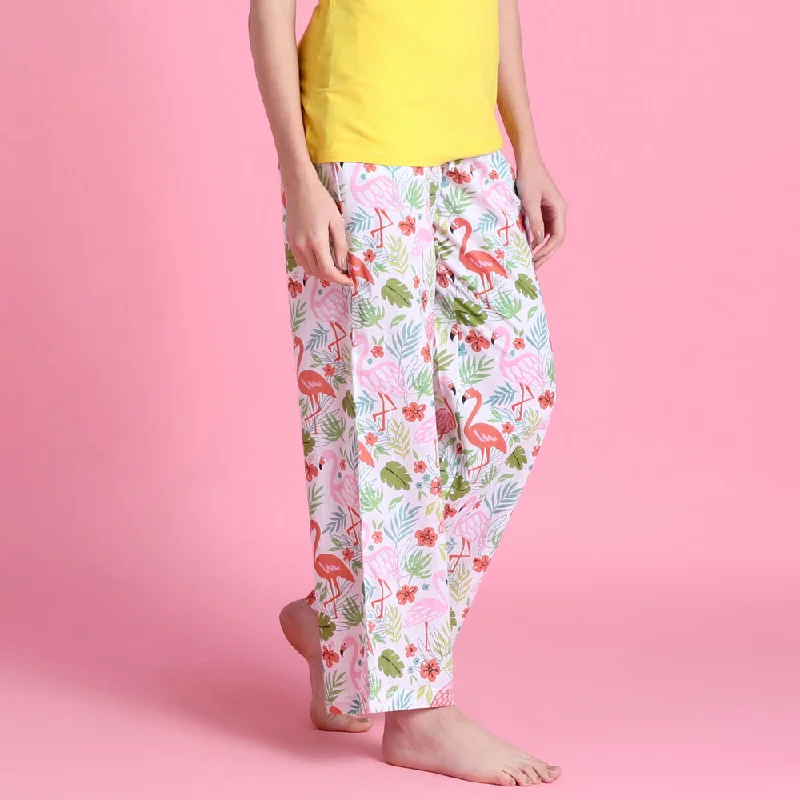 women's pajamas with pockets on legsAmigo Flamingo Pant in a bag