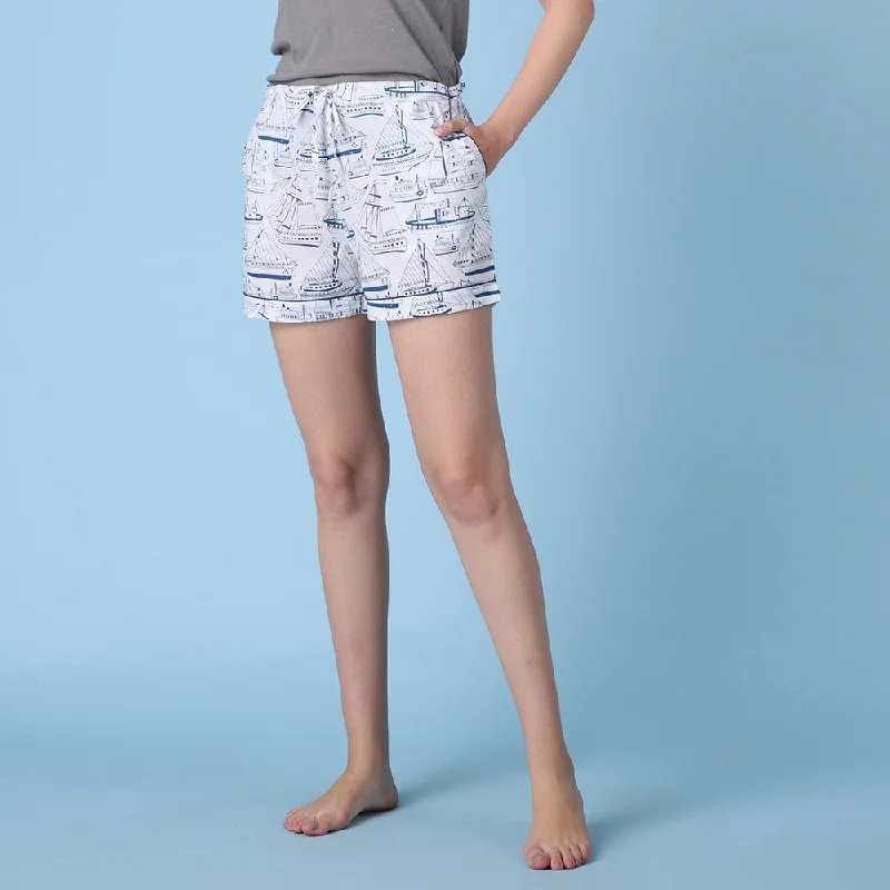 women's pajamas featuring floral embroideryAhoy Shorts