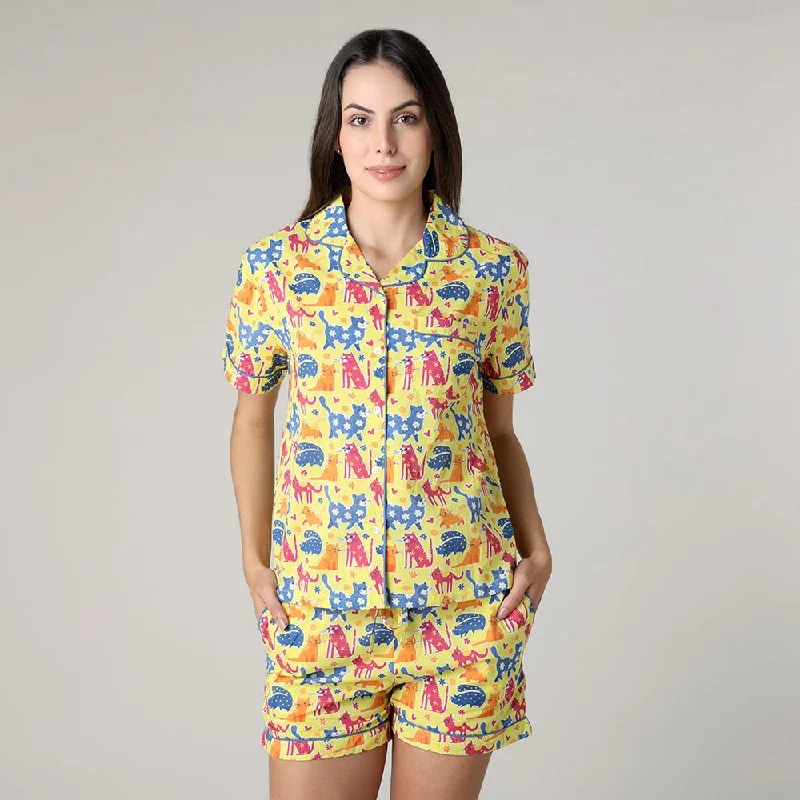 women's pajamas with a timeless appealCat Lover Shorts PJ Set