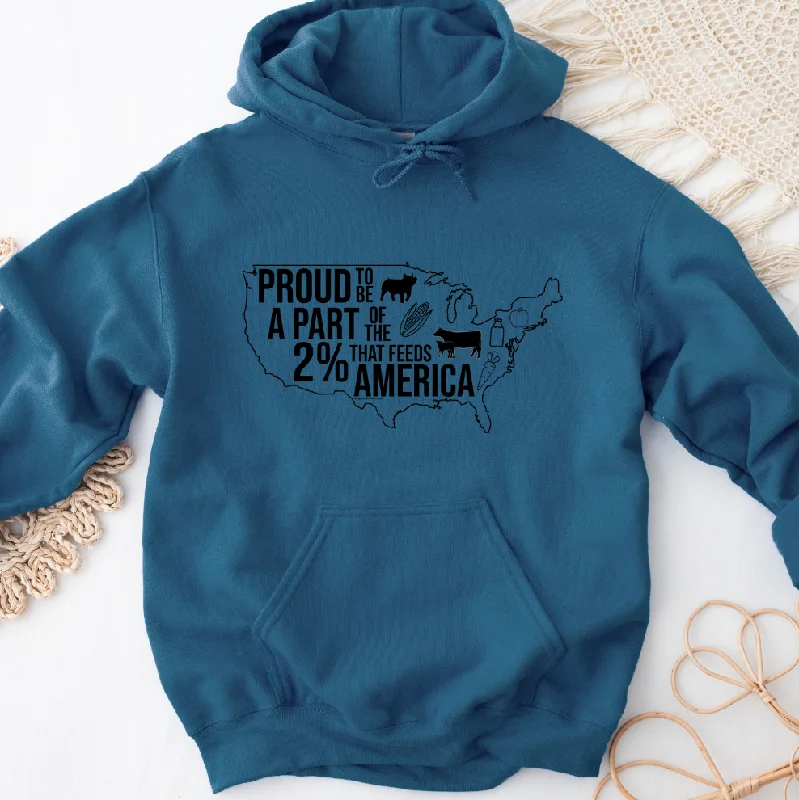 Women's Hooded Sweatshirts with Modal LiningProud To Be A Part Of The 2% That Feeds America Hoodie (S-3XL) Unisex - Multiple Colors!