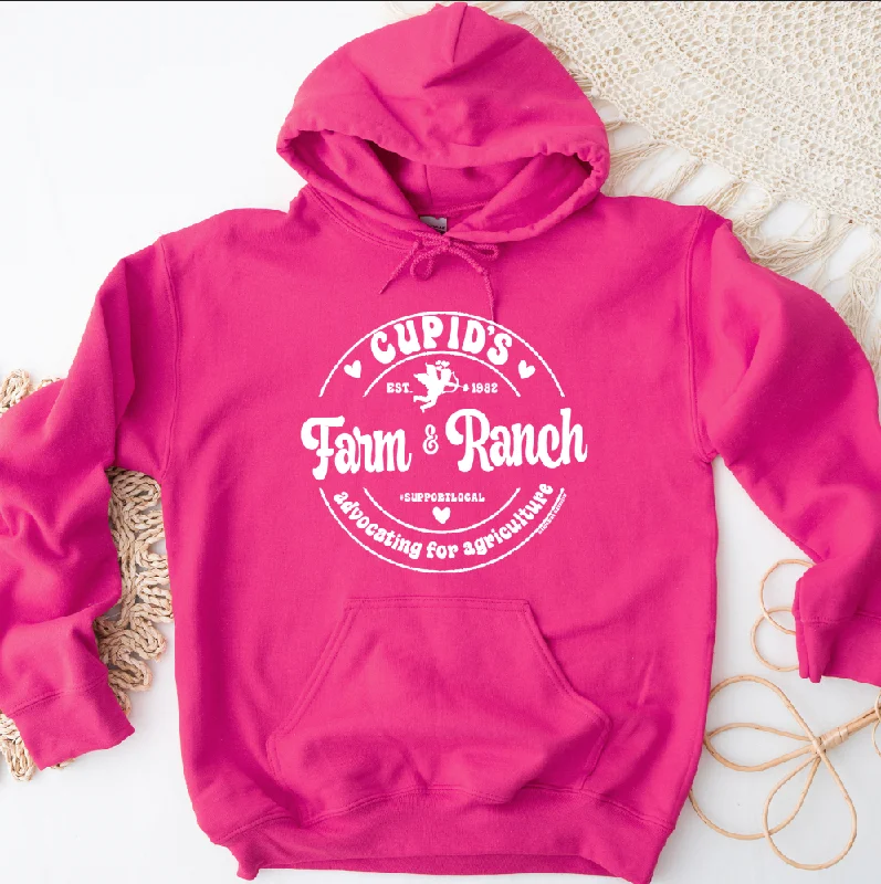 Women's Hooded Sweatshirts with Fitted SleevesCupid Farm & Ranch WHITE INK Hoodie (S-3XL) Unisex - Multiple Colors!