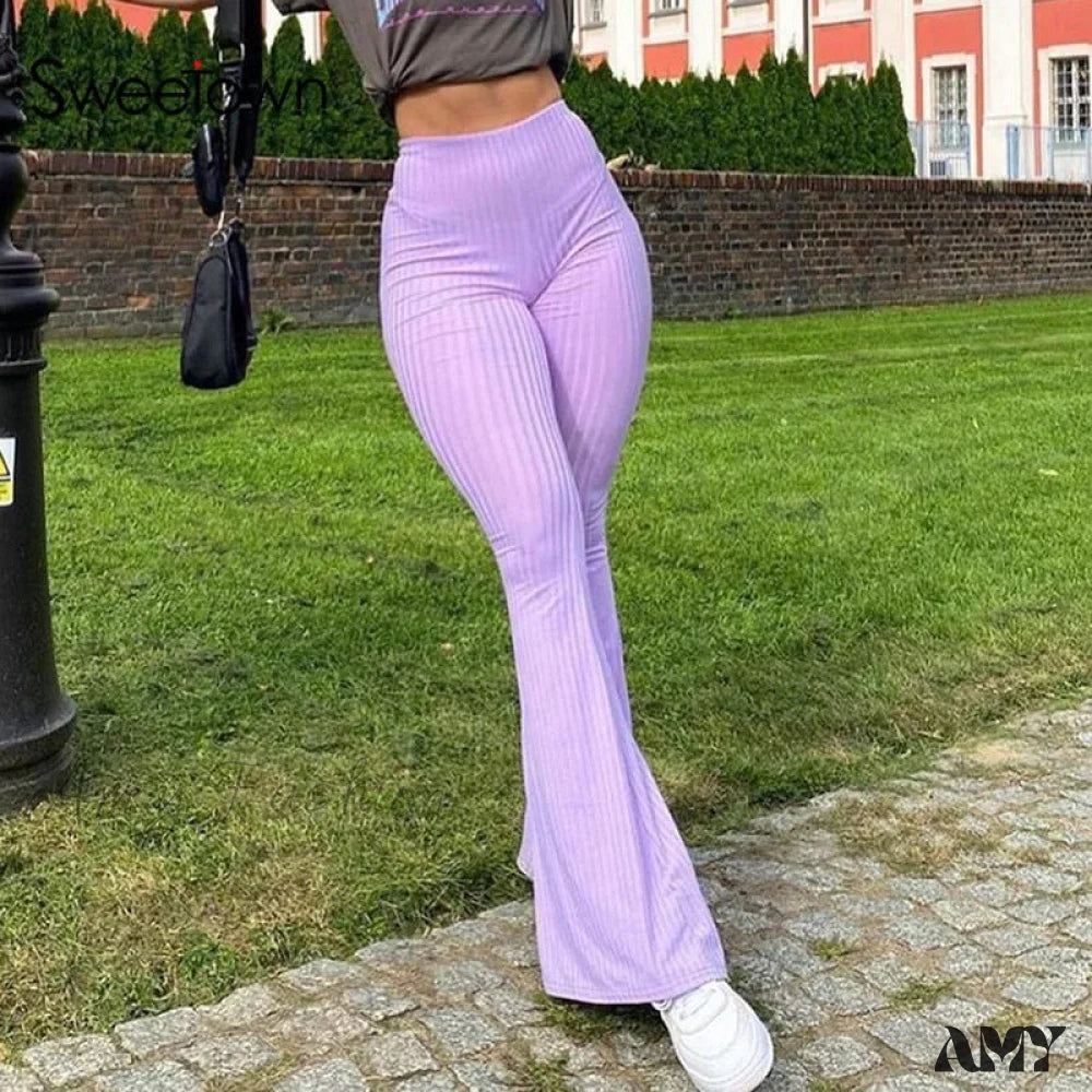 Women's Jodhpurs with U-Shaped CollarAmy Fashion - High Waist Aesthetic Female Vintage Pants