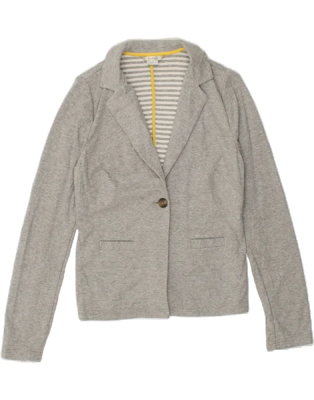 Women's Long CoatsBODEN Womens 1 Button Blazer Jacket UK 12 Medium Grey Cotton