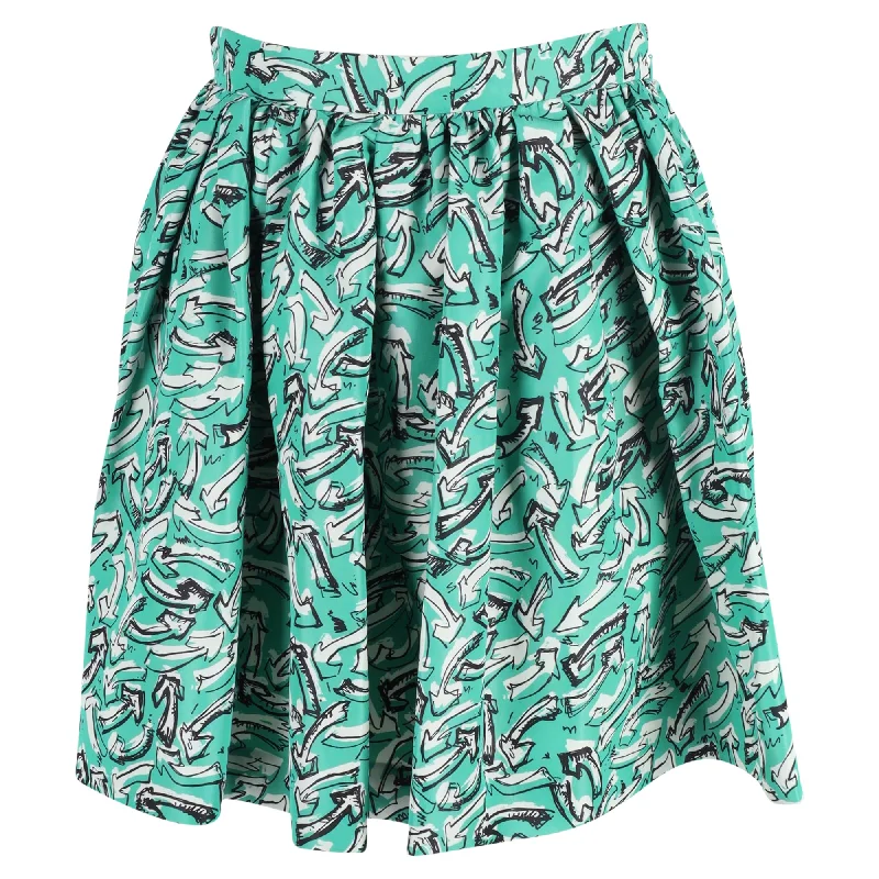 Women's Winter SkirtsMiu Miu Arrow Printed Mini Circle Skirt in Multicolor Nylon