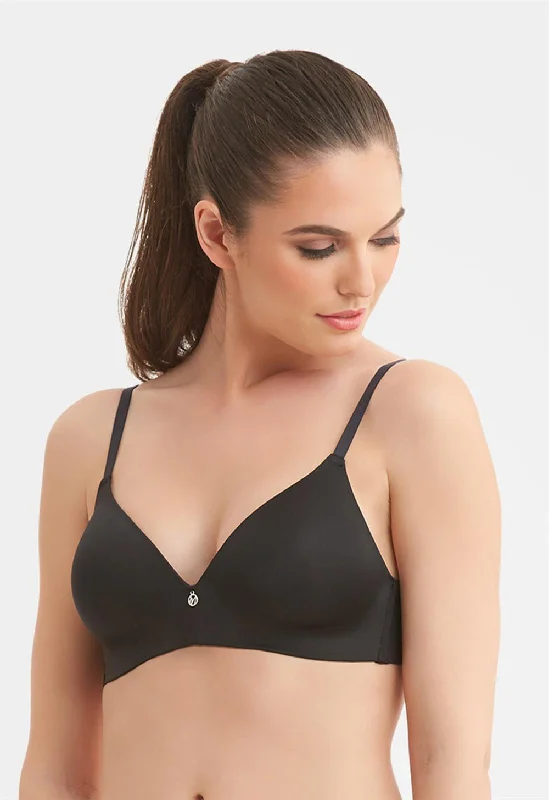 seamless underwire braBlack Montelle Wire Free T-Shirt Bra