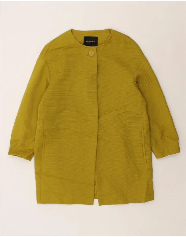 Women's Coats with BeltMASSIMO DUTTI Womens Longline Blazer Jacket UK 10 Small Green Cotton