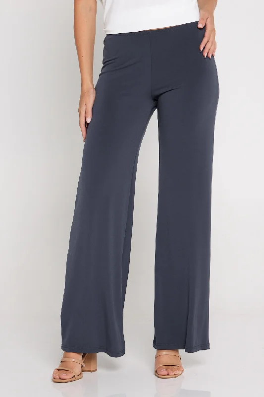 Women's Jodhpurs with DrawstringKamala Wide Leg Pants - Charcoal