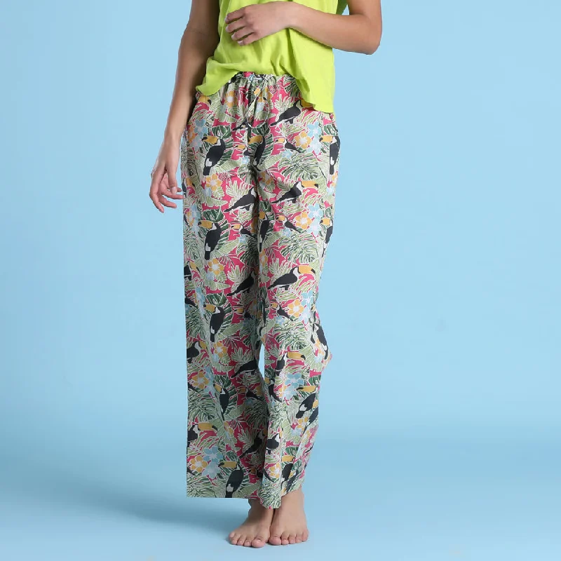 women's pajamas in bold patternsToucan  Pant in a bag