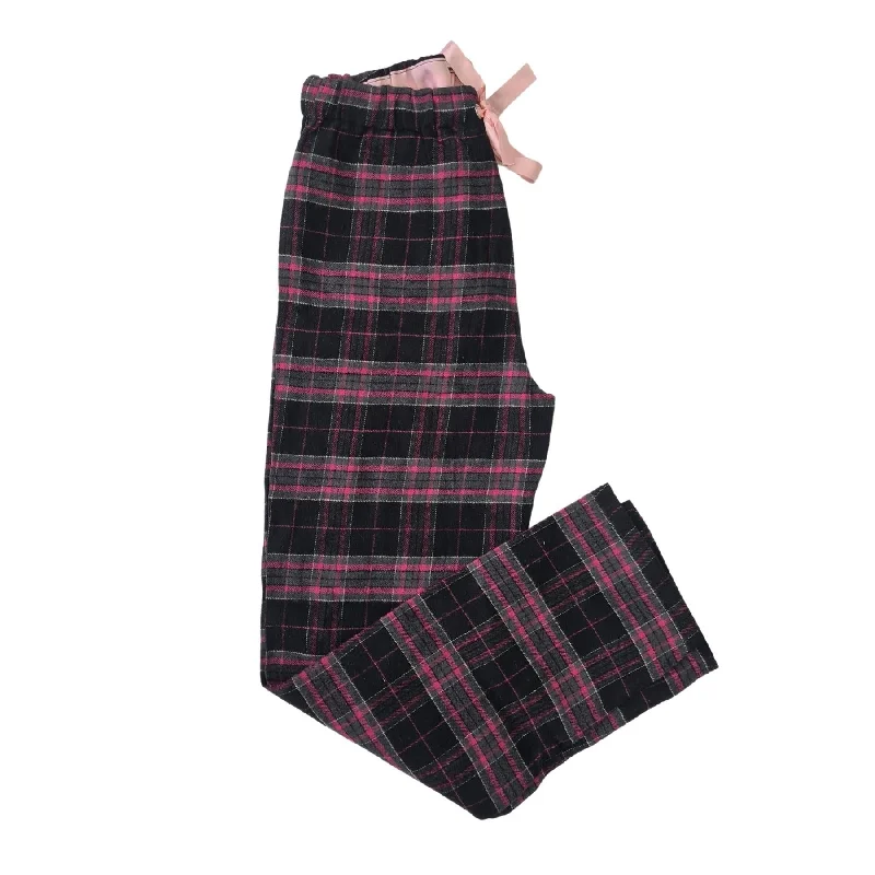 women's pajamas with a classic designBlack/Grey/Pink Flannel Lounge Pants