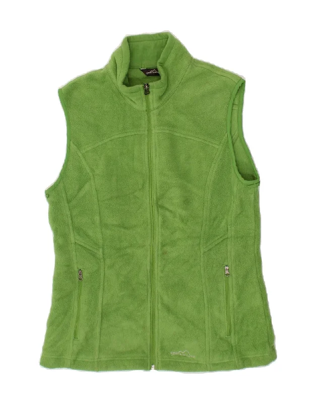 Women's Coats with ZipperEDDIE BAUER Womens Fleece Gilet UK 14 Medium Green Polyester