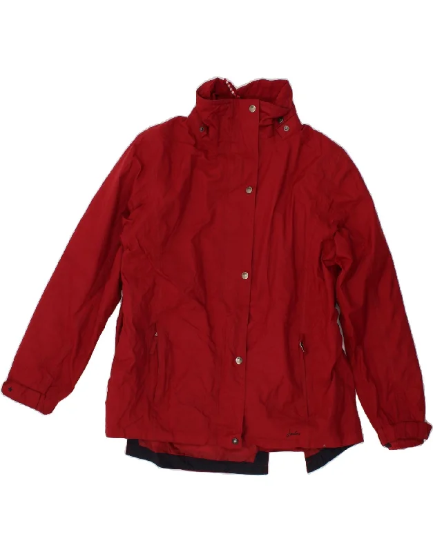 Women's Coats with ButtonsJOULES Womens Windbreaker Jacket UK 14 Large Red Polyester