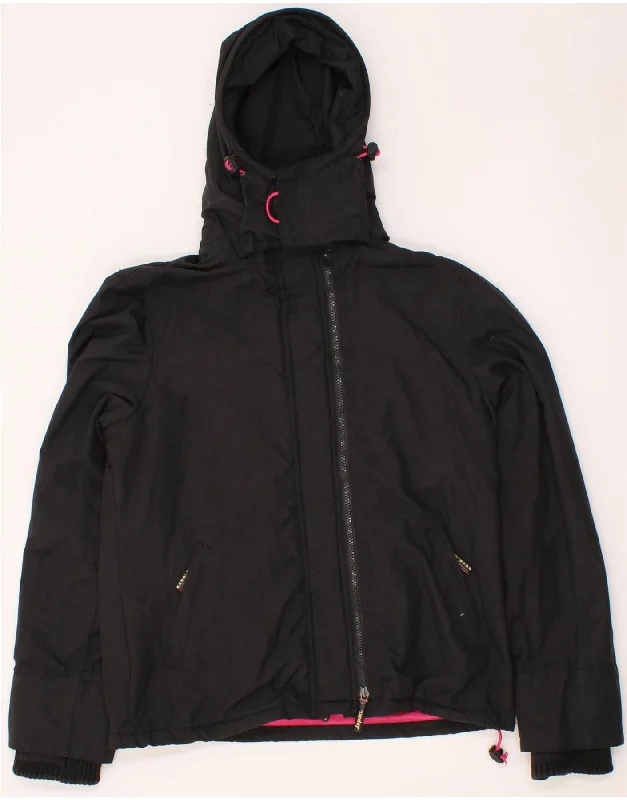 Women's Parka CoatsSUPERDRY Womens The Windcheater Hooded Windbreaker Jacket UK 18 XL Black