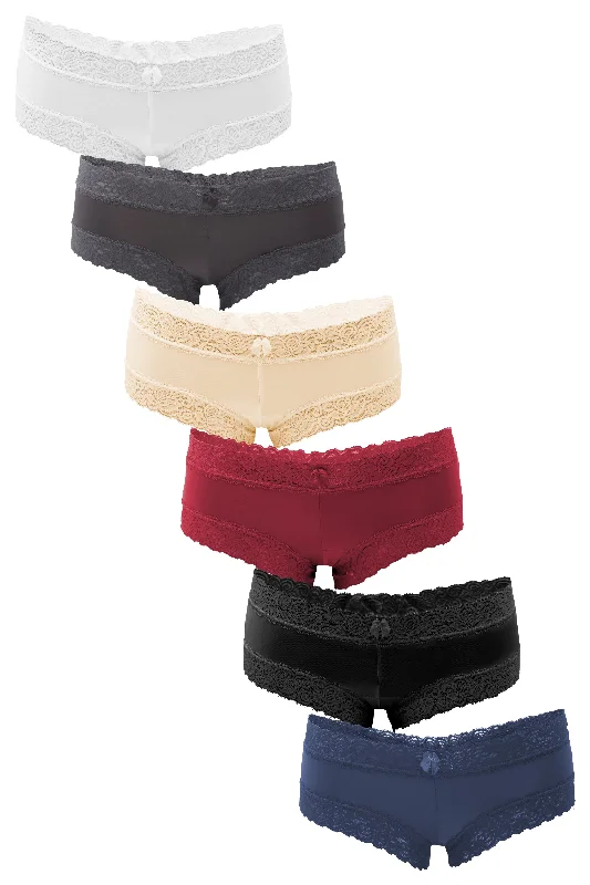 boyshort style underwear for womenFabio Farini 6er Pack Damen Hipster Pantys mit Spitze