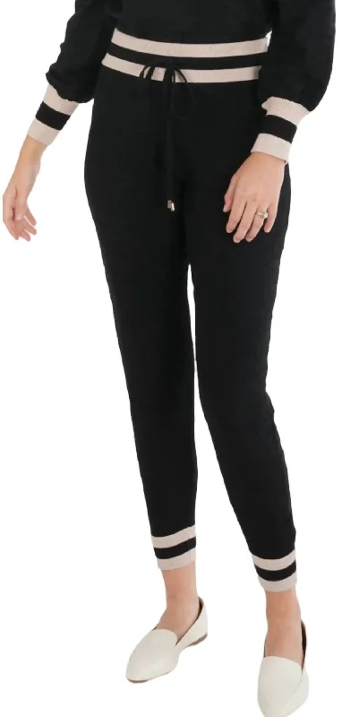 Women's Jodhpurs with Boat NeckDowntown Jogger In Black Cheetah