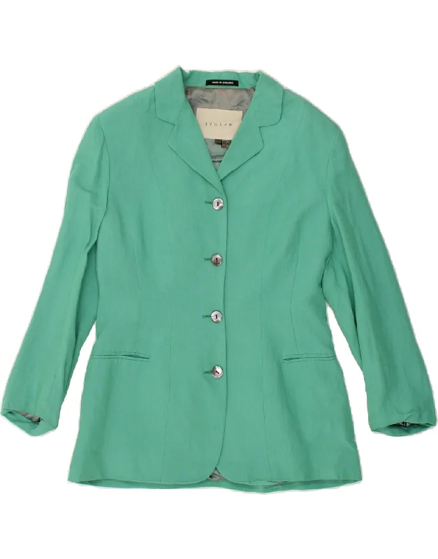 Women's Button-Up CoatsJIGSAW Womens 4 Button Blazer Jacket UK 14 Medium Green