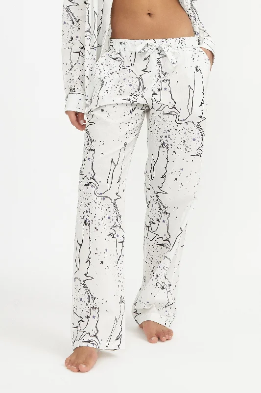 women's pajamas with a comfortable fitPyjama Trousers - Volare Print White