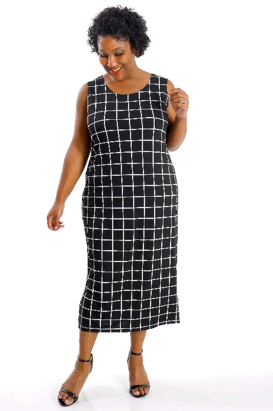 Women's Harem PantsVikki Vi Jersey Window Pane Maxi Tank Dress