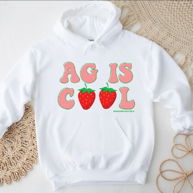 Women's Hooded Sweatshirts with Wool LiningStrawberry Ag is Cool Hoodie (S-3XL) Unisex - Multiple Colors!