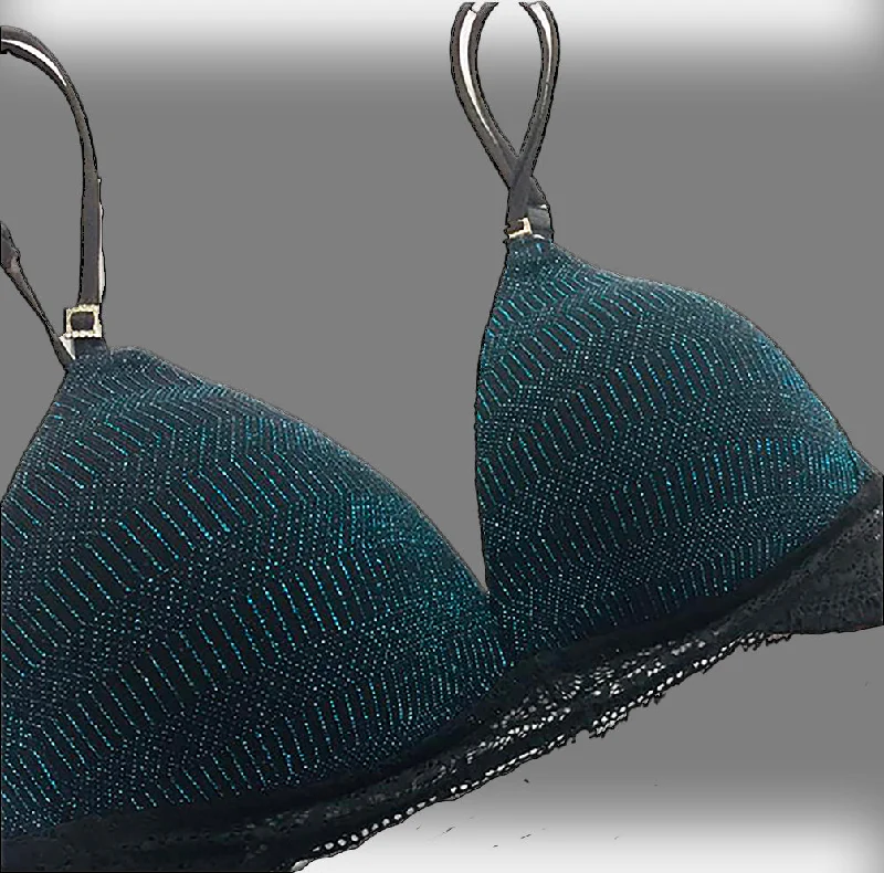 padded balconette braPre-Shaped Wire-Free Bra with Lurex Accent