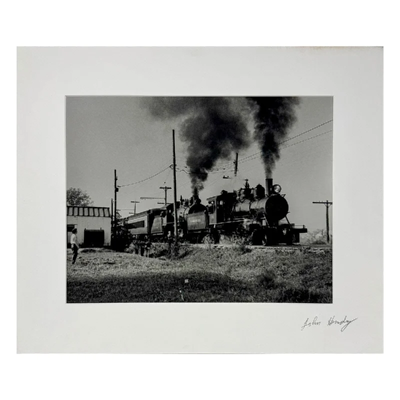 Women's Jumpsuits with Hood"Vintage Train Engine and Passenger Car" Photograph Signed on Mat